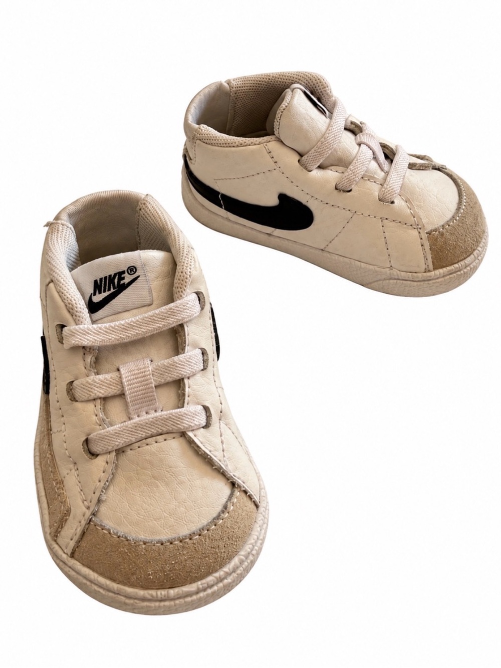 Nike Kids Cream & Black Low-Top Sneakers